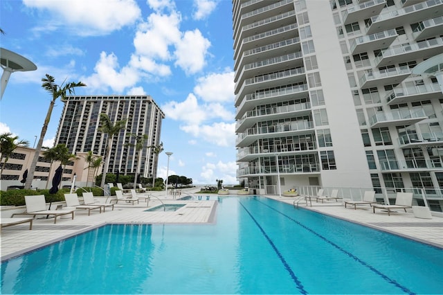 view of pool with a patio