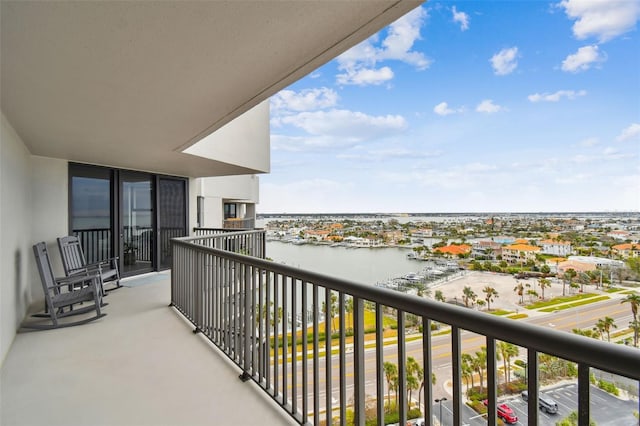 balcony with a water view