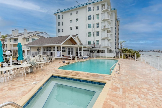 view of pool featuring a patio