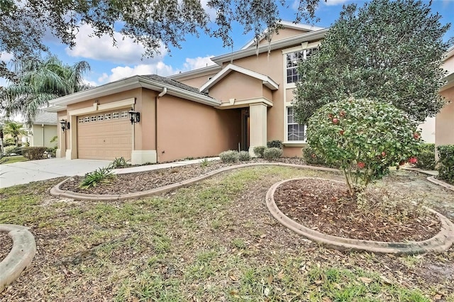 view of front property with a garage