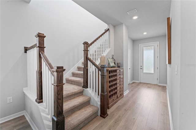 foyer featuring light hardwood / wood-style floors