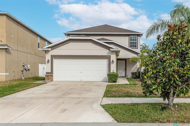 view of property with a garage