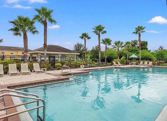 view of pool featuring a patio area