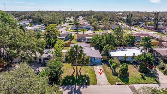 aerial view with a residential view