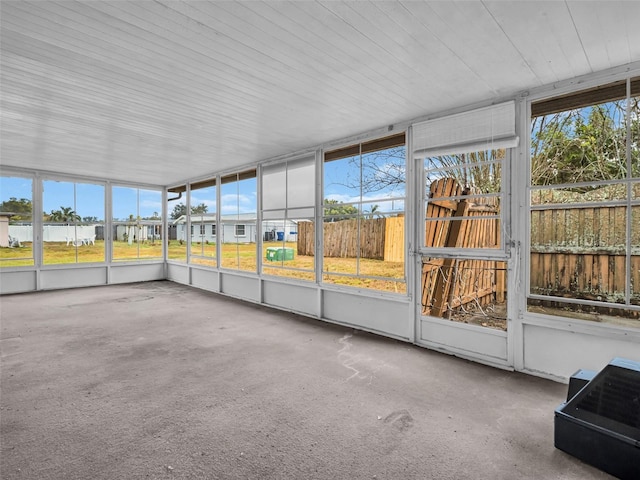 view of unfurnished sunroom