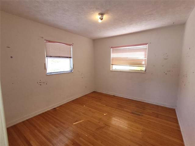 spare room featuring light hardwood / wood-style flooring