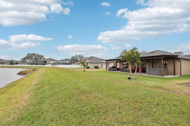 view of yard featuring a gazebo and an outdoor hangout area