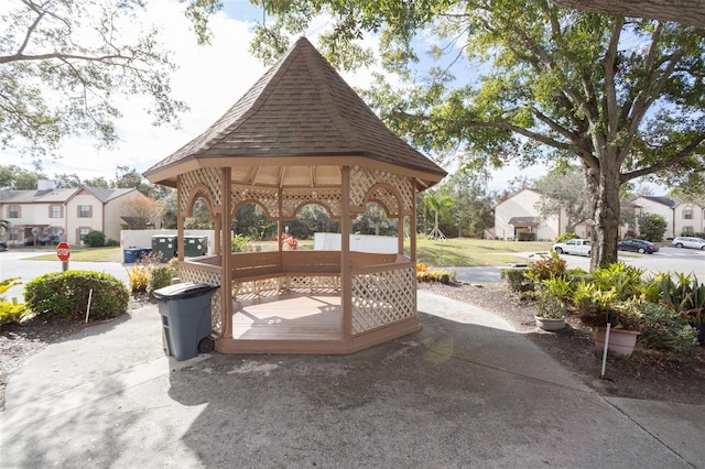 view of patio / terrace with a gazebo