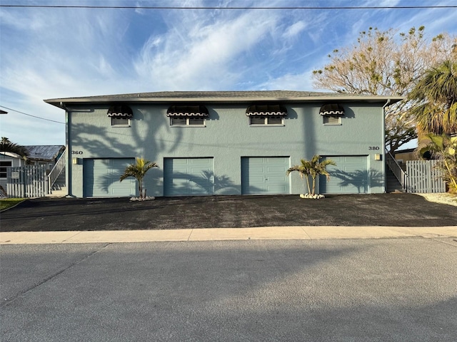 exterior space with a garage