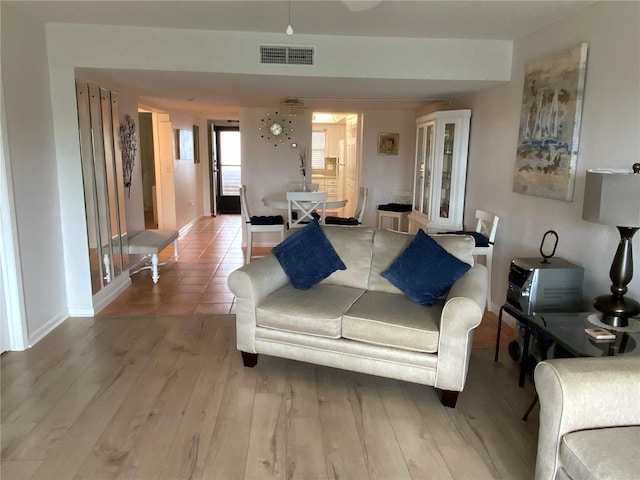 living room featuring hardwood / wood-style flooring