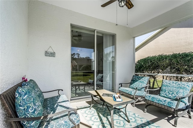 view of patio / terrace with ceiling fan