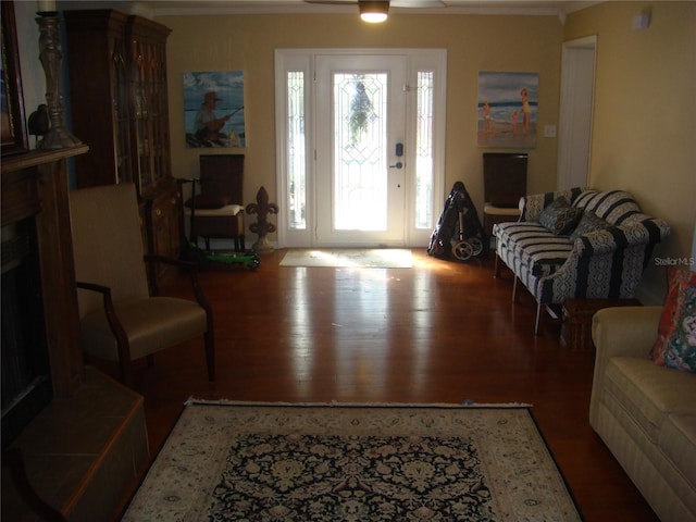 living room featuring wood-type flooring