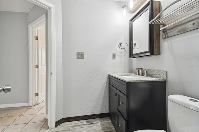 bathroom with toilet and vanity