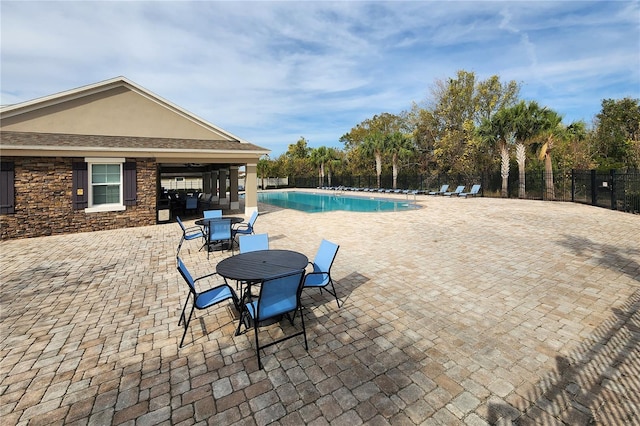 view of pool with a patio area