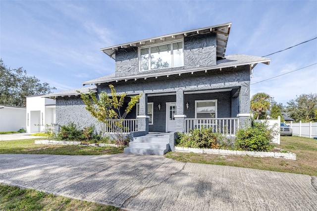 view of front of house with covered porch