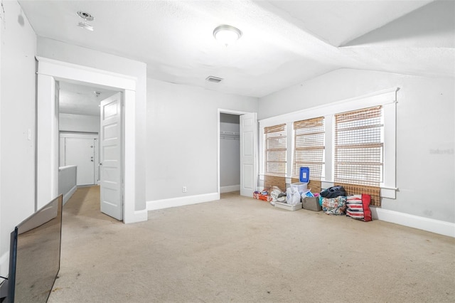 interior space with vaulted ceiling