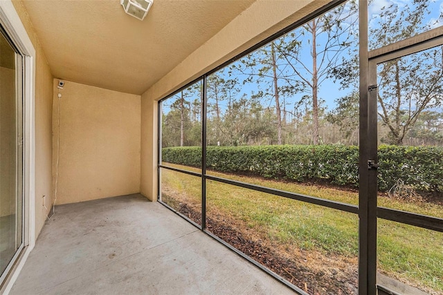 view of unfurnished sunroom