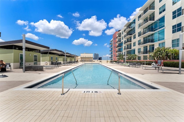 view of pool with a patio area