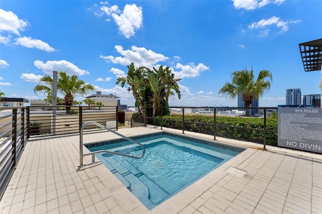 view of pool with a patio