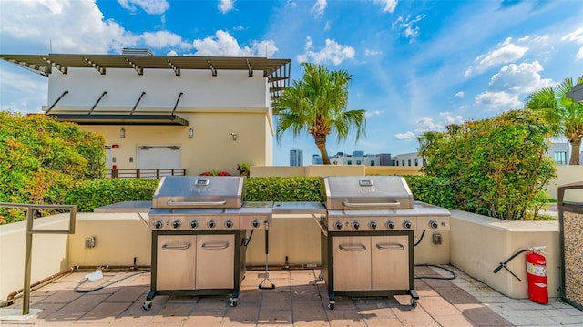 view of patio with area for grilling