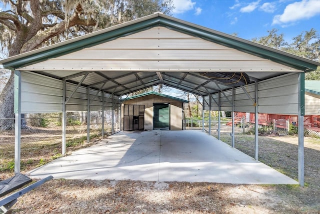 view of parking featuring a carport