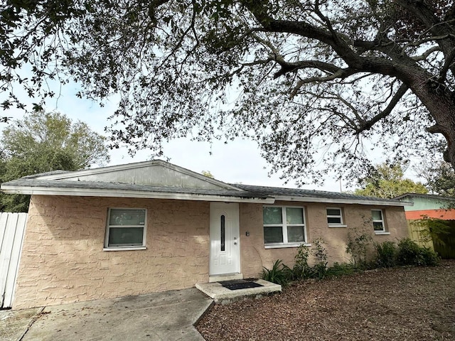 view of single story home