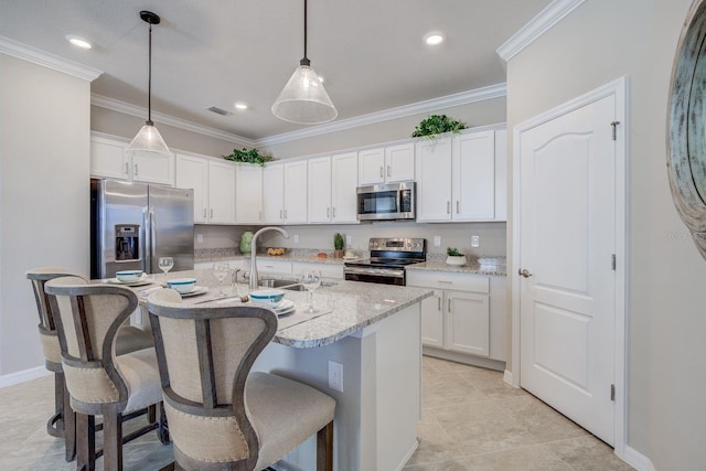 kitchen featuring white cabinetry, sink, and stainless steel appliances