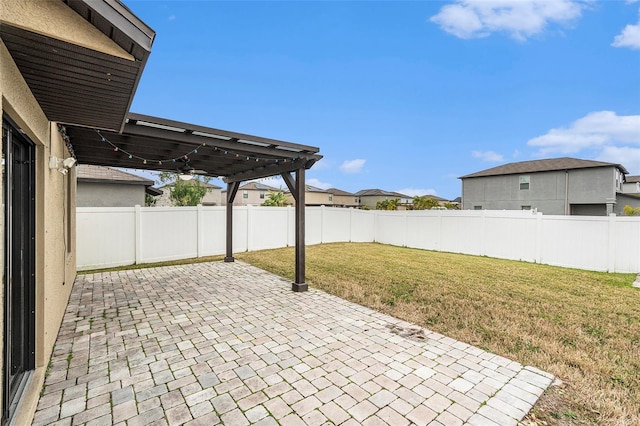 view of patio with a pergola