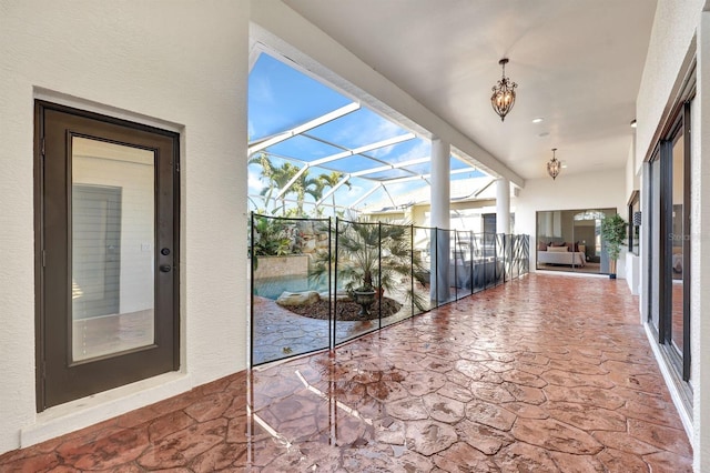 view of unfurnished sunroom