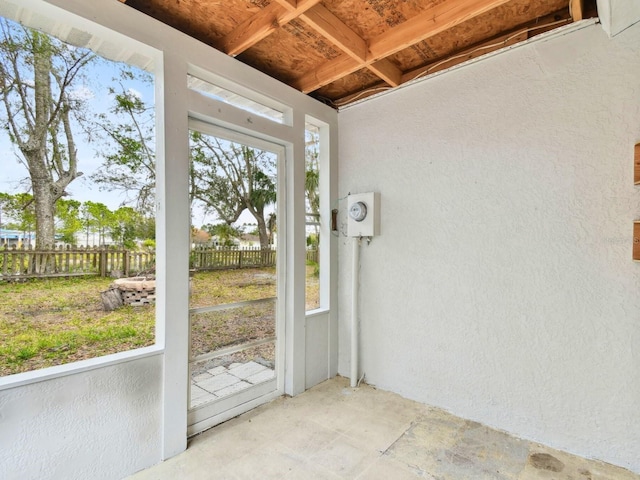 view of unfurnished sunroom