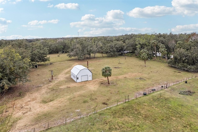 aerial view with a rural view