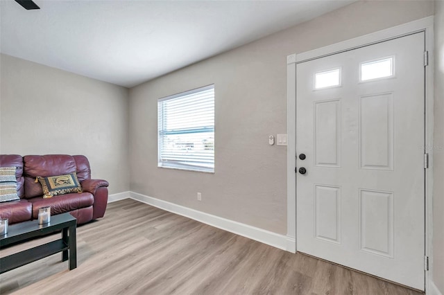 foyer featuring light hardwood / wood-style floors