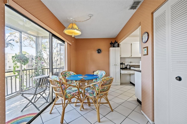 view of tiled dining space