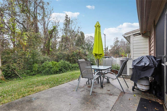 view of patio / terrace featuring a grill