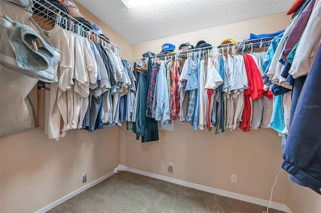 spacious closet with carpet flooring