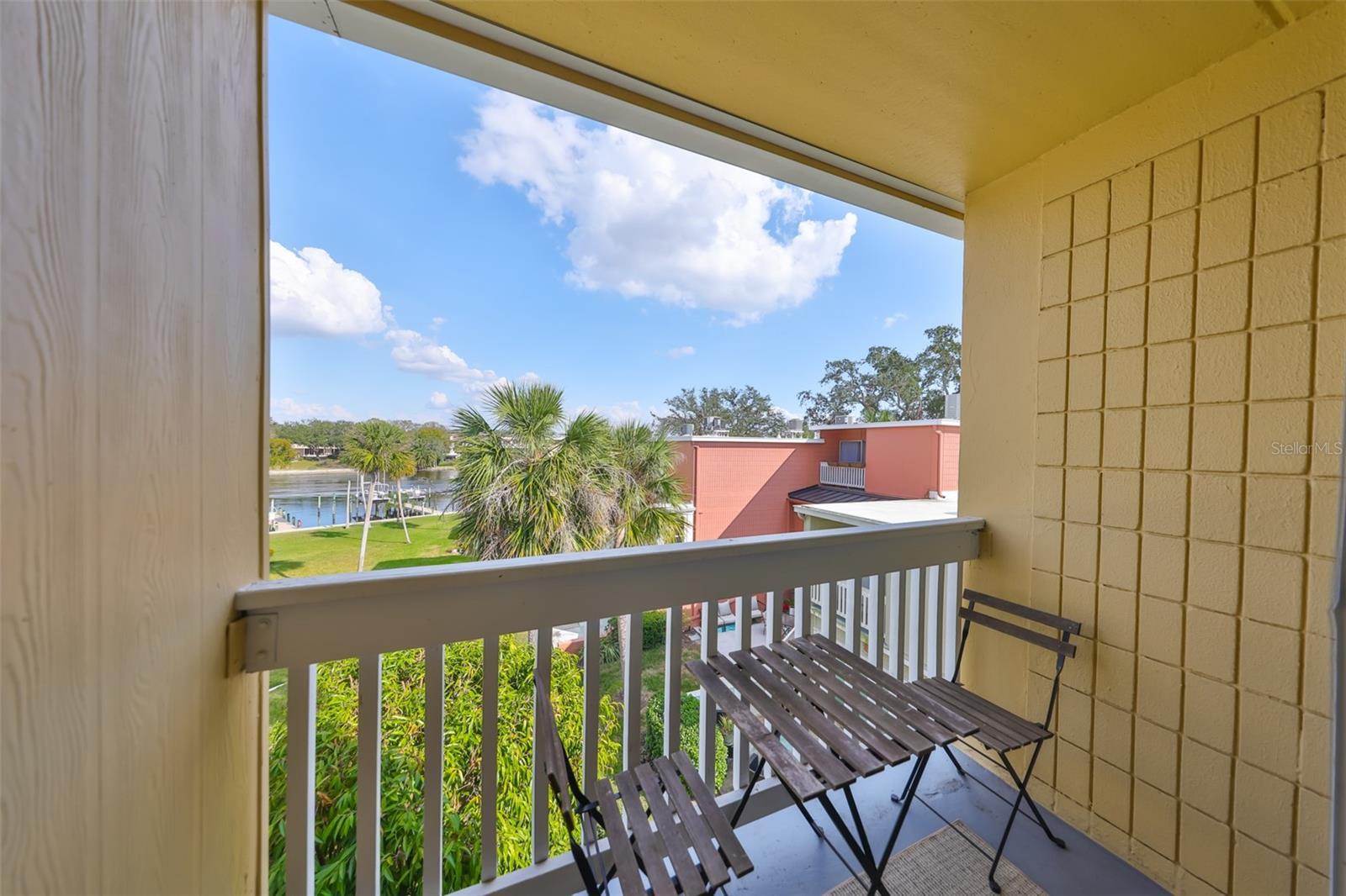 balcony with a water view