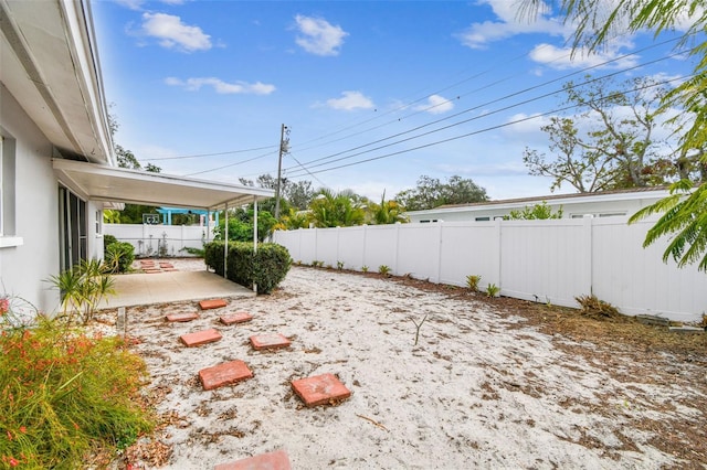 view of yard with a patio area