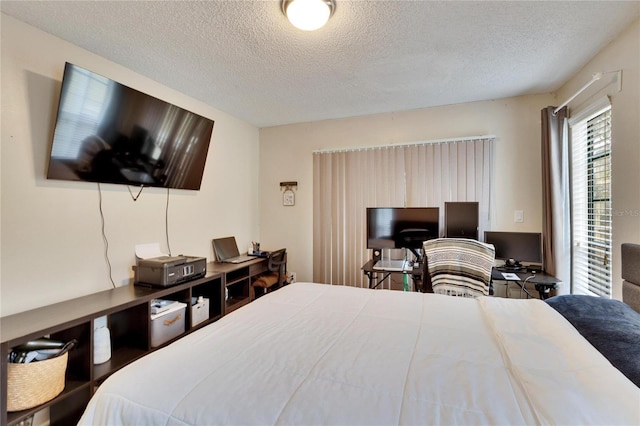 bedroom with a textured ceiling