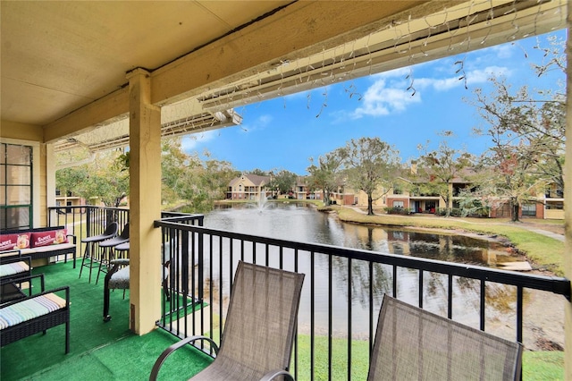 balcony with a water view