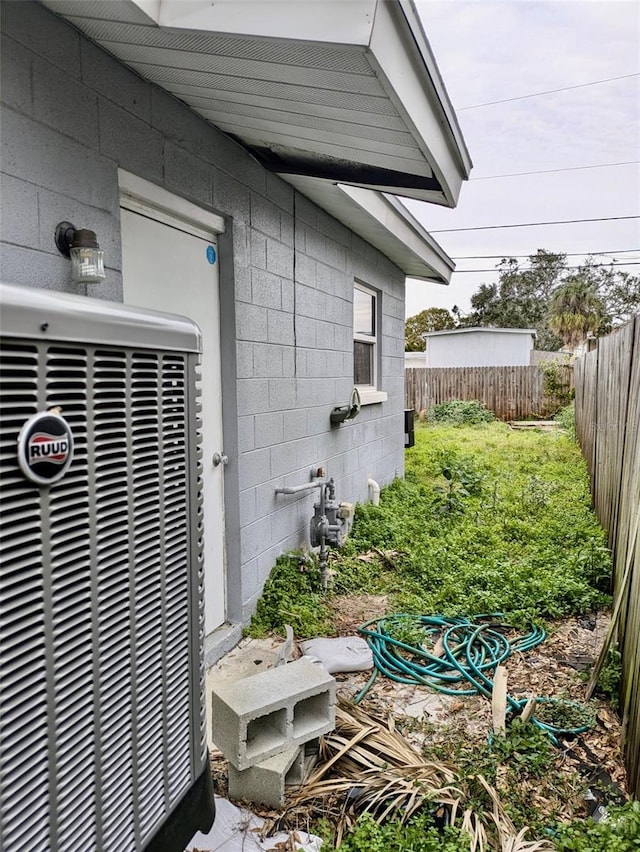 view of home's exterior featuring central air condition unit