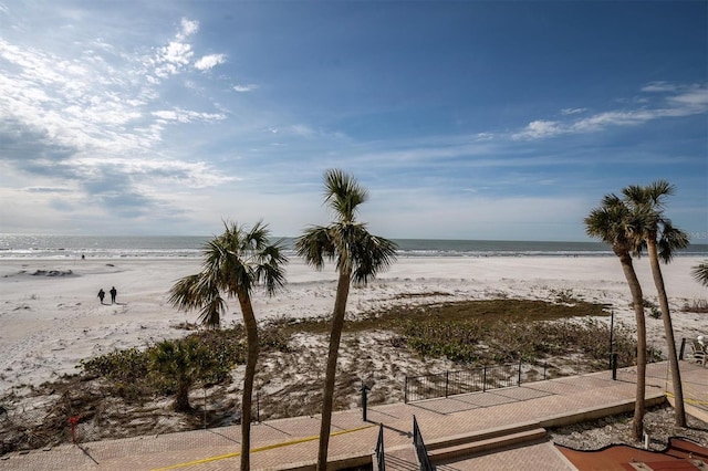 water view with a view of the beach