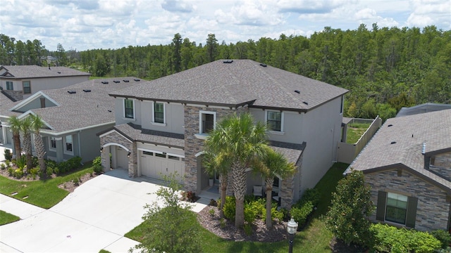 view of front of house with a garage