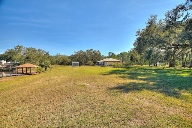 view of yard with a gazebo