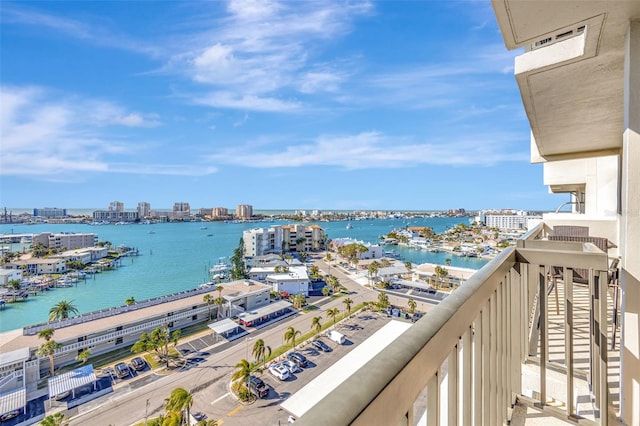 balcony with a water view