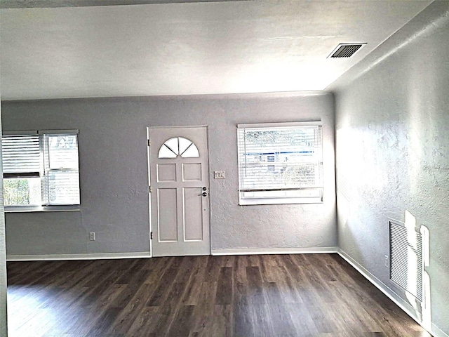 foyer featuring dark hardwood / wood-style floors