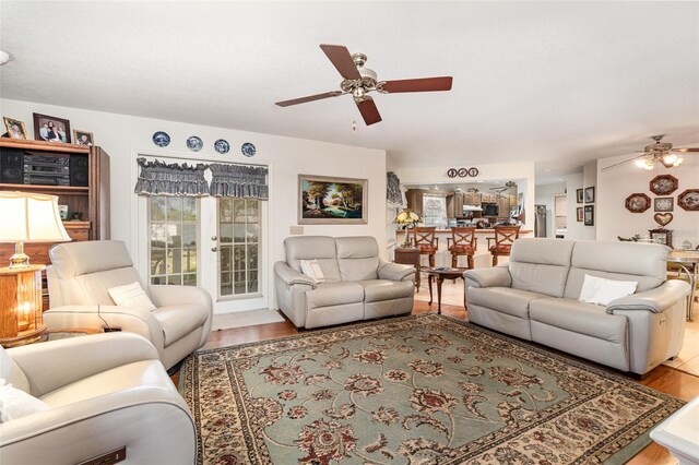 7312 7th Ave NW, Bradenton, FL 34209 - living area featuring ceiling fan and wood finished floors
