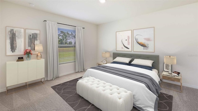 bedroom with carpet floors