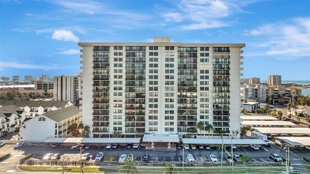 view of building exterior featuring a city view