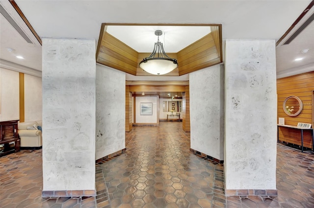 hallway featuring recessed lighting