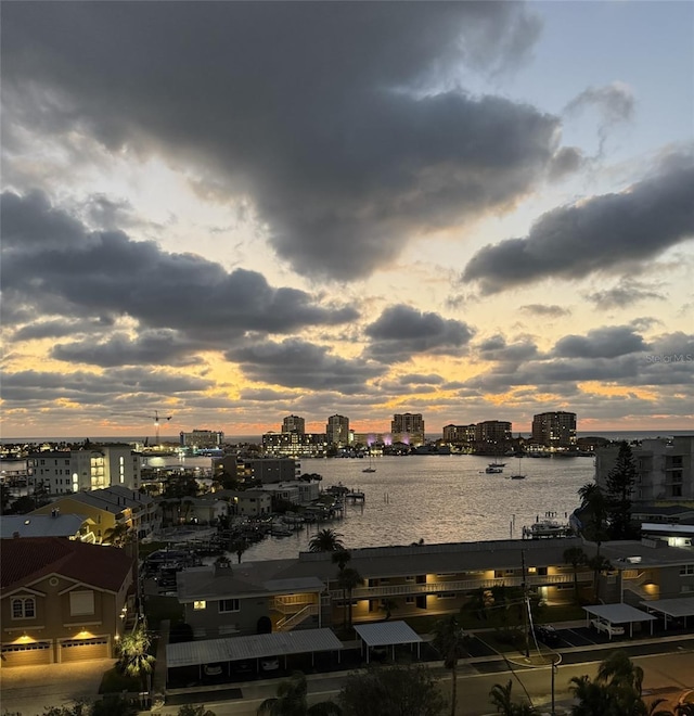 view of city featuring a water view